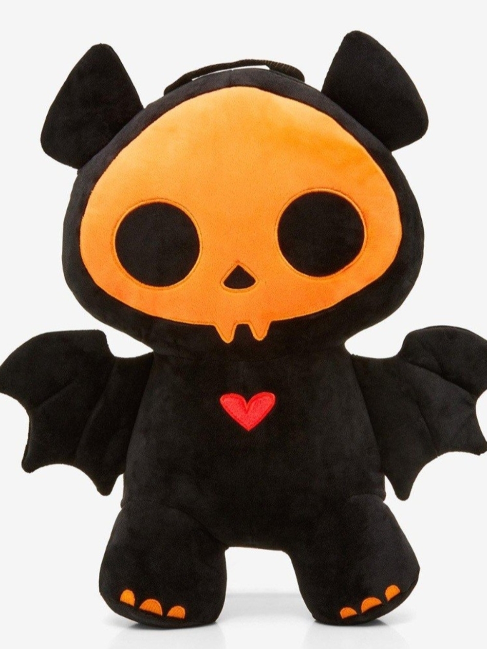 Skelanimals Orange & Black Diego Plush Backpack